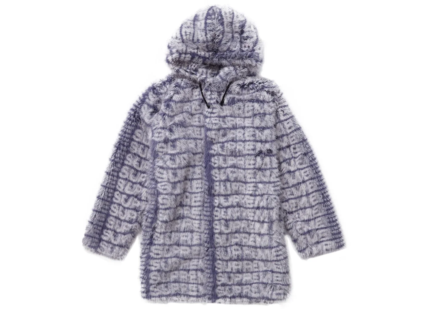 Supreme Faux Fur Hooded Coat Purple - 1