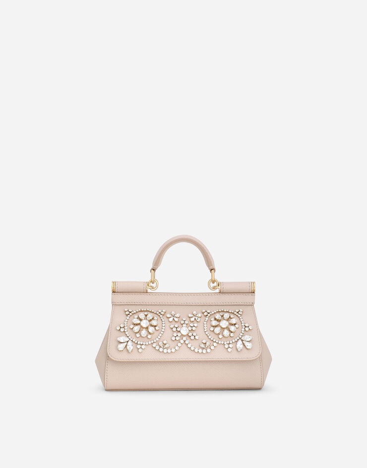 Small calfskin Sicily bag with rhinestones - 1