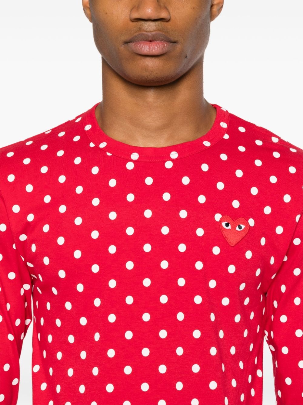 polka-dot cotton T-shirt - 6