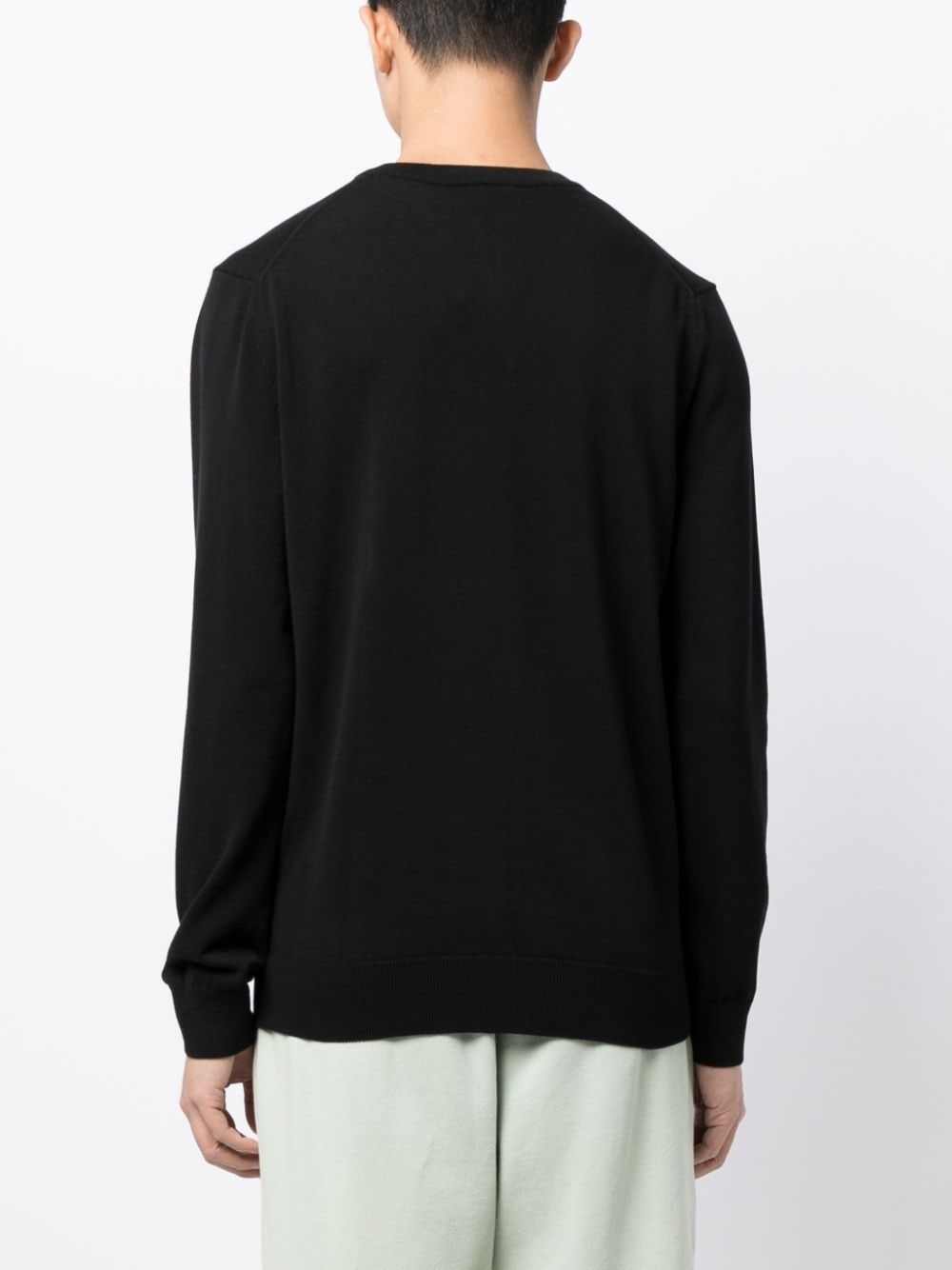 logo-embroidered fine-ribbed jumper - 4