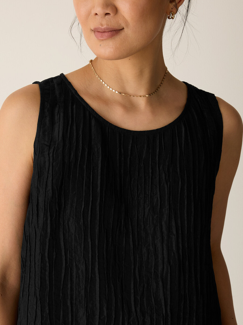 Textured Silk Jacquard Ballet Neck Tank 5