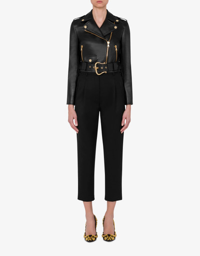Moschino GILT WITHOUT GUILT CROPPED BIKER JACKET outlook