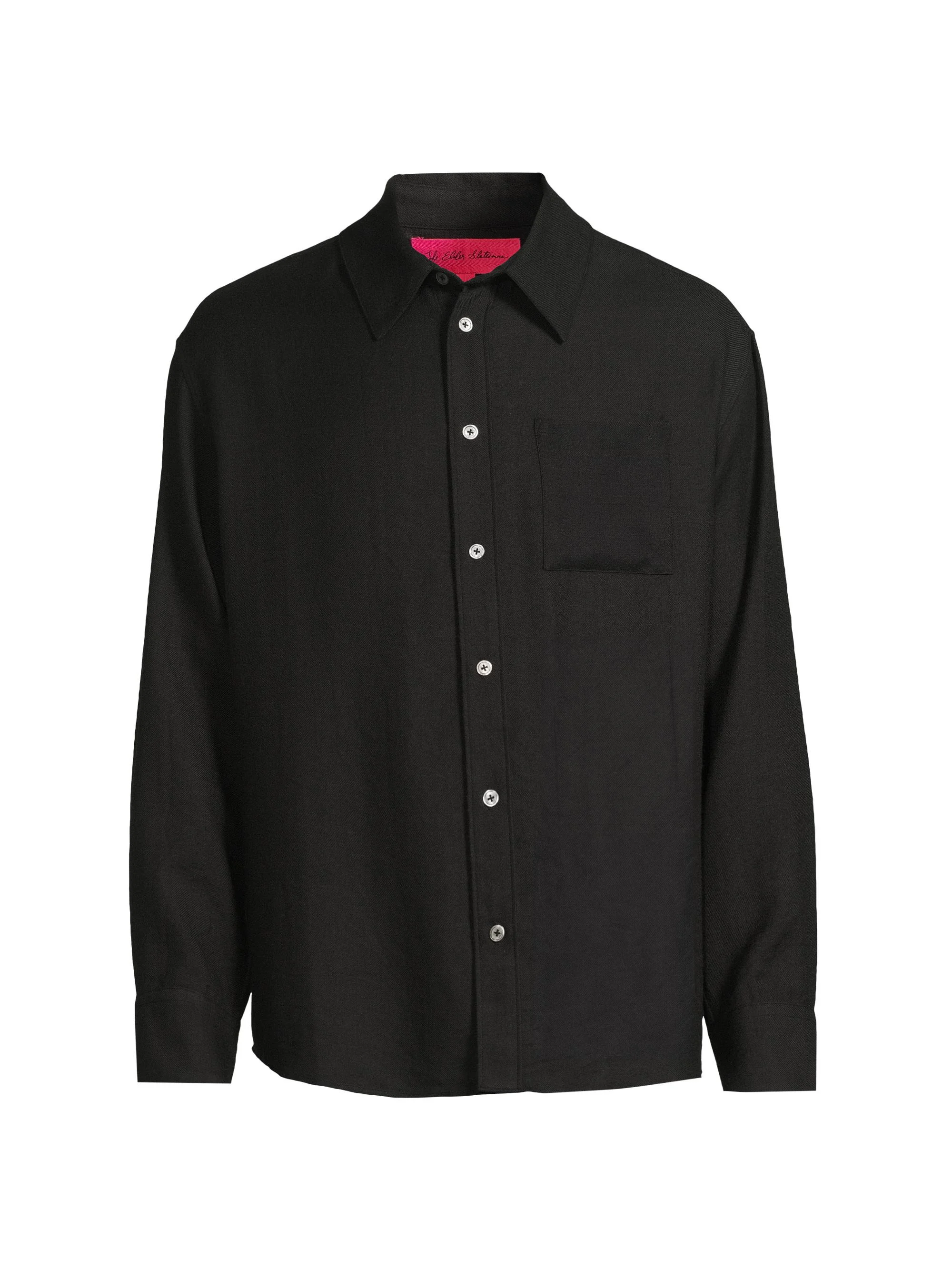 Men's Regular-Fit Cashmere-Wool Shirt - Black - 1