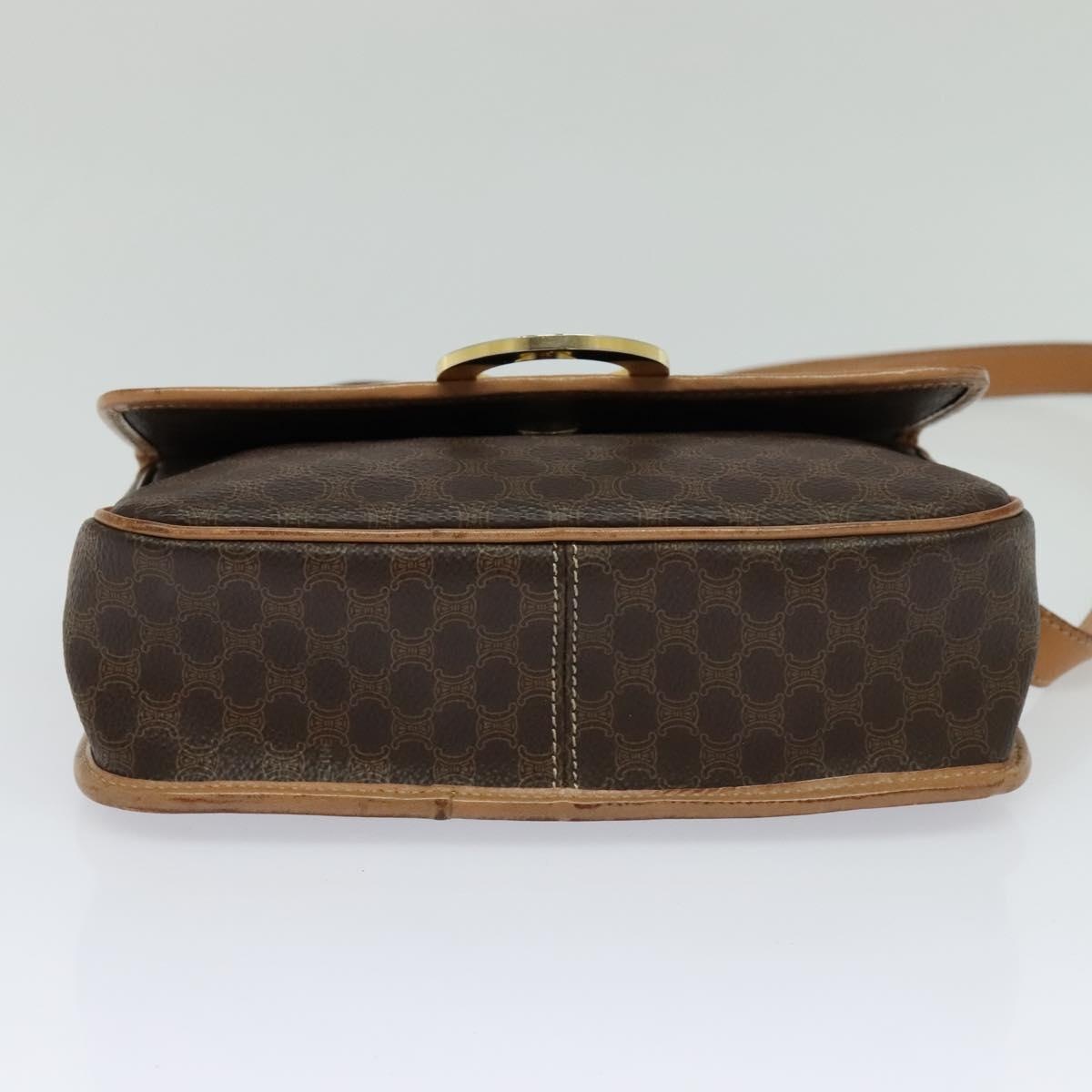 CELINE Macadam Canvas Shoulder Bag Pvc Leather Brown - 5
