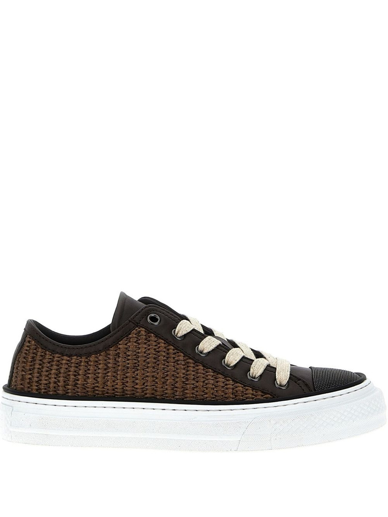 woven-panel sneakers - 1