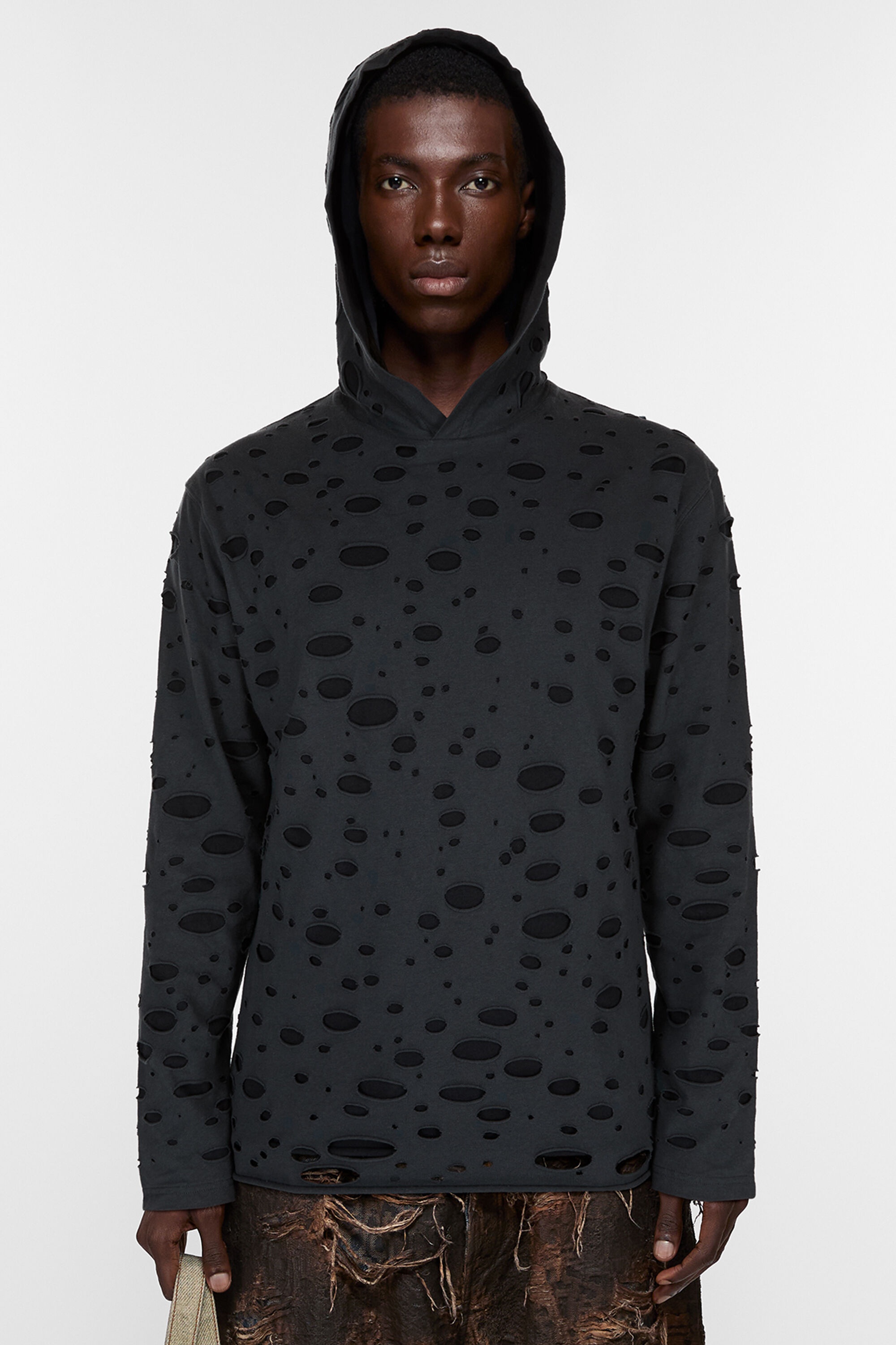 Layered knitted top - Faded black - 2