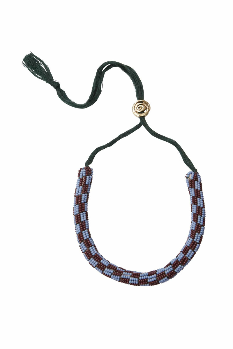 Le Jardin Bunch Bead Necklace Choc 1