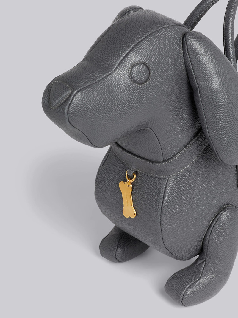 Thom Browne Dark Grey Pebble Grain Leather Hector Bag outlook