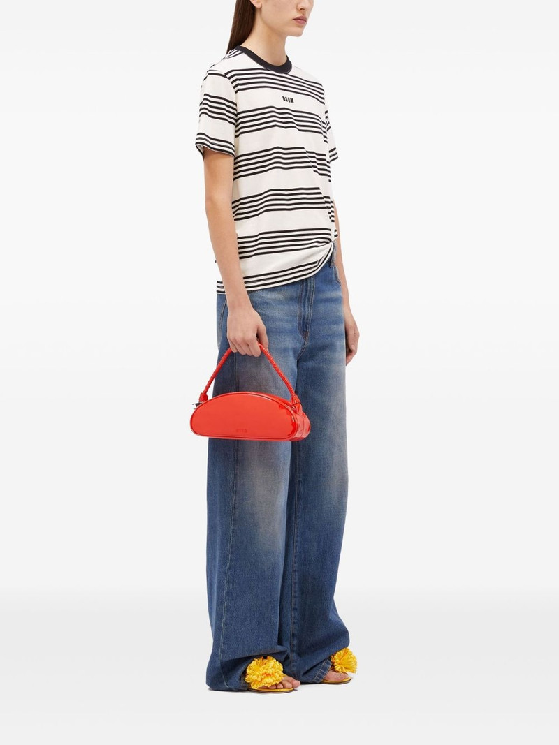 MSGM debossed-logo leather tote bag outlook