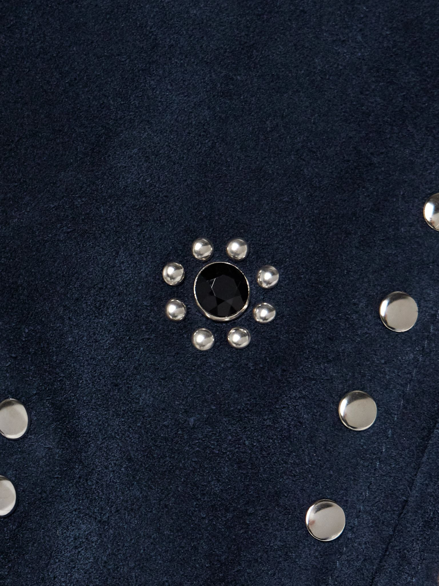 Howard embellished suede jacket Navy - 5