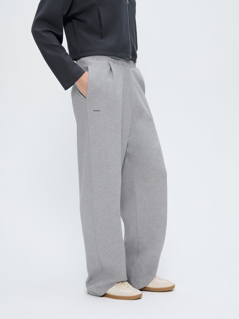 Womens Double Jersey Pleated Trousers - Grey Marl 3