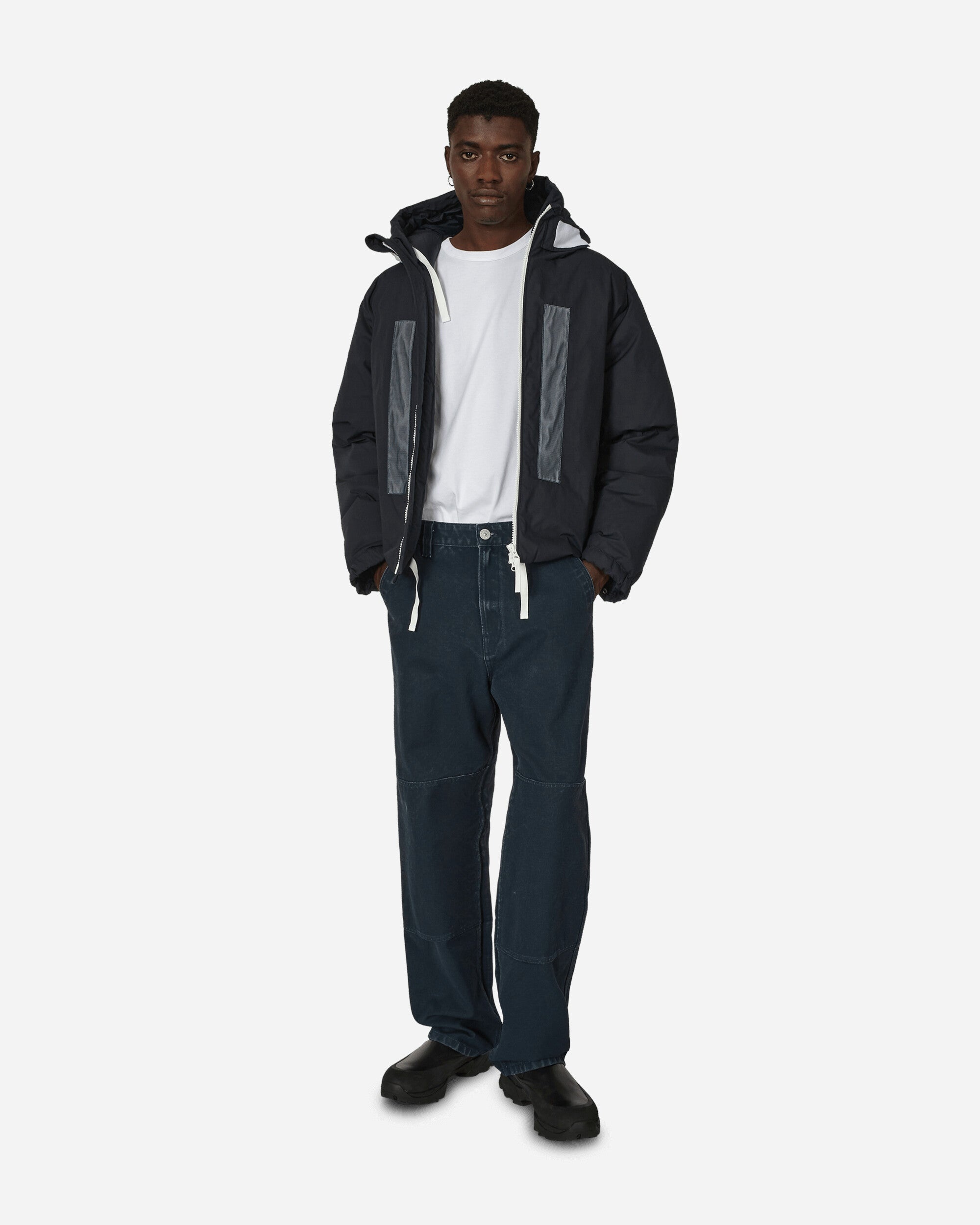Stone Island 424X2 STONE ISLAND MARINA_RUBBER WAX POPLIN DOWN BLUE