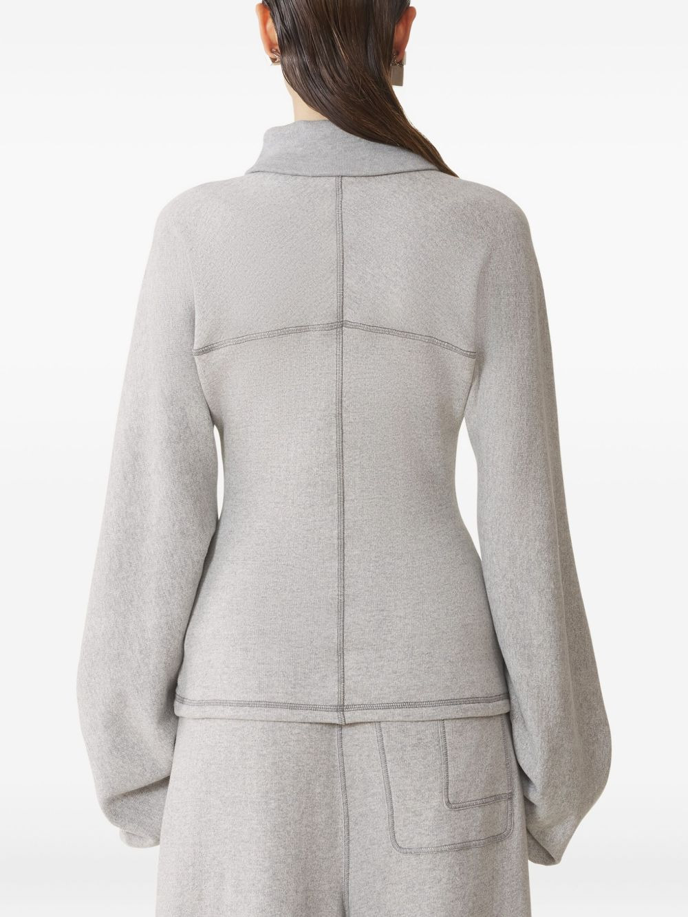 cotton gathered-cuff jacket - 4