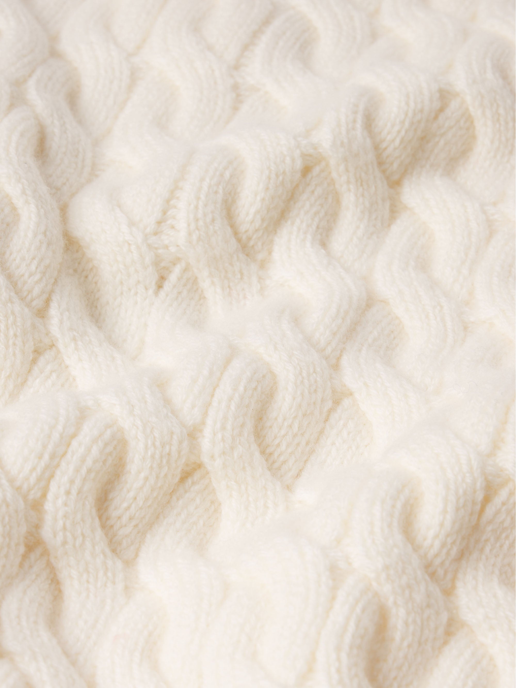 The Cable Knit Polo Vest in Cream - 2