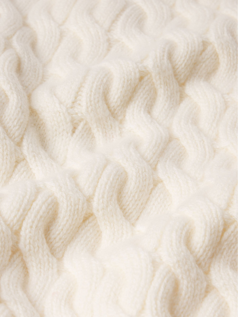 FRAME The Cable Knit Polo Vest in Cream outlook