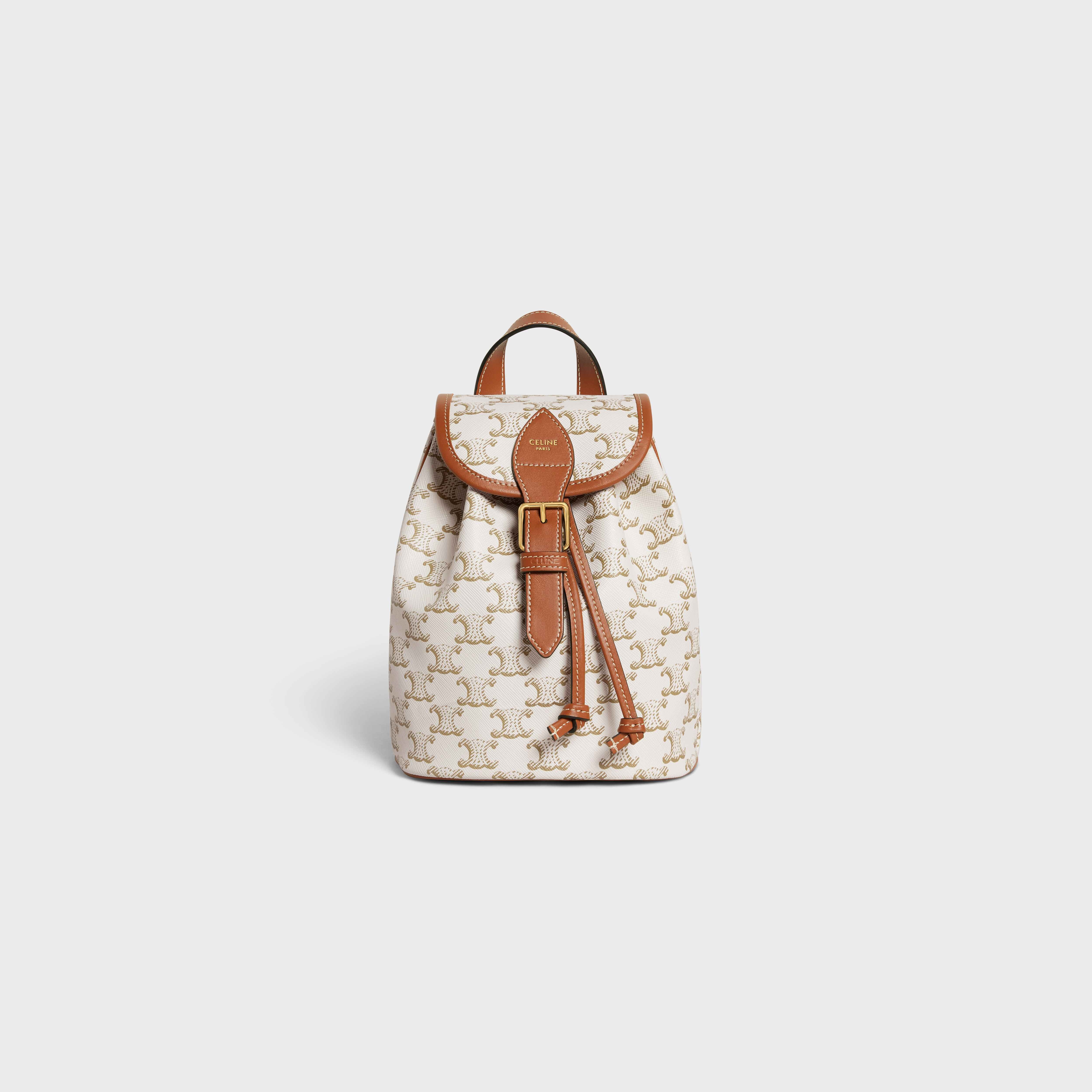 MINI BACKPACK FOLCO in Triomphe Canvas and calfskin - 1