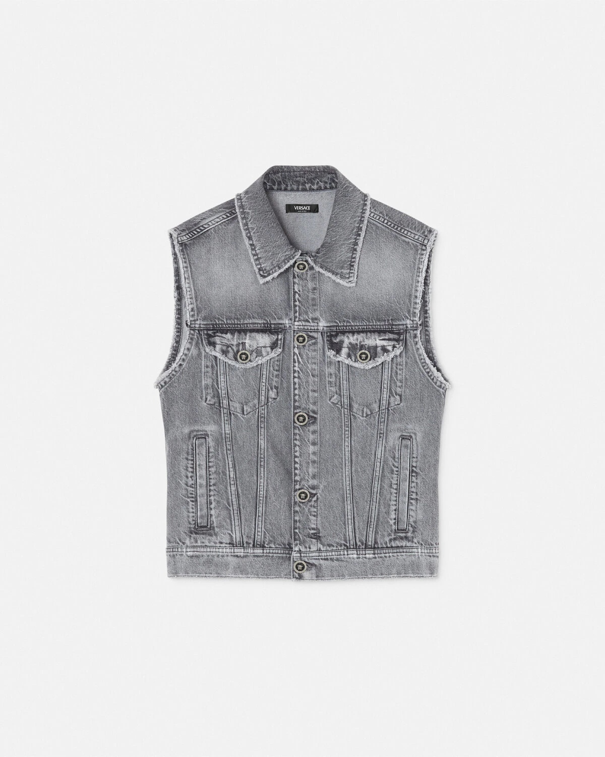 Frayed Denim Vest - 1