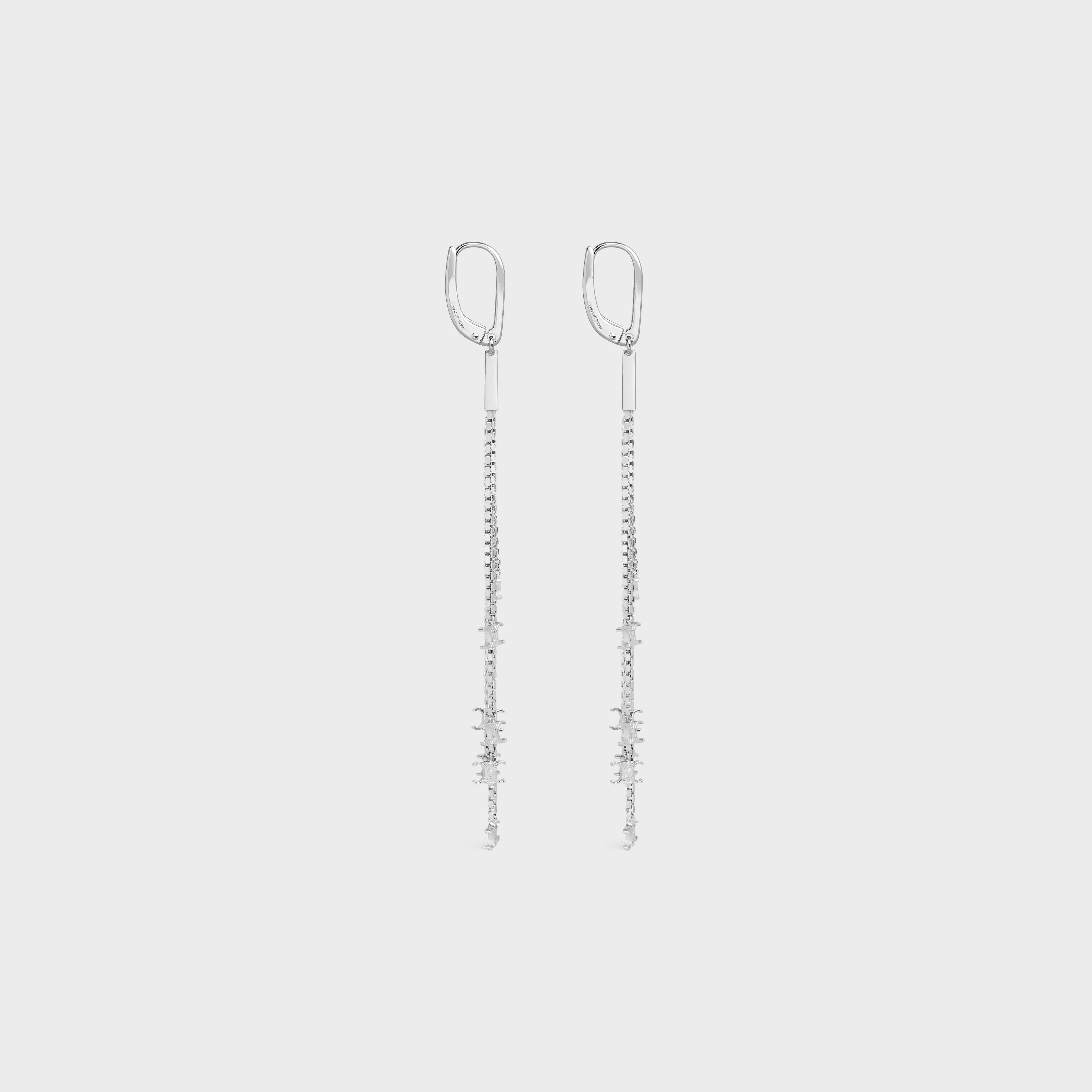 Triomphe Folk Fringe Earrings in Brass with Rhodium Finish - 3