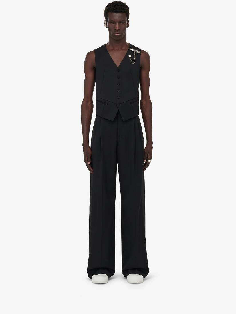 Twisted Seam Waistcoat in Black - 2