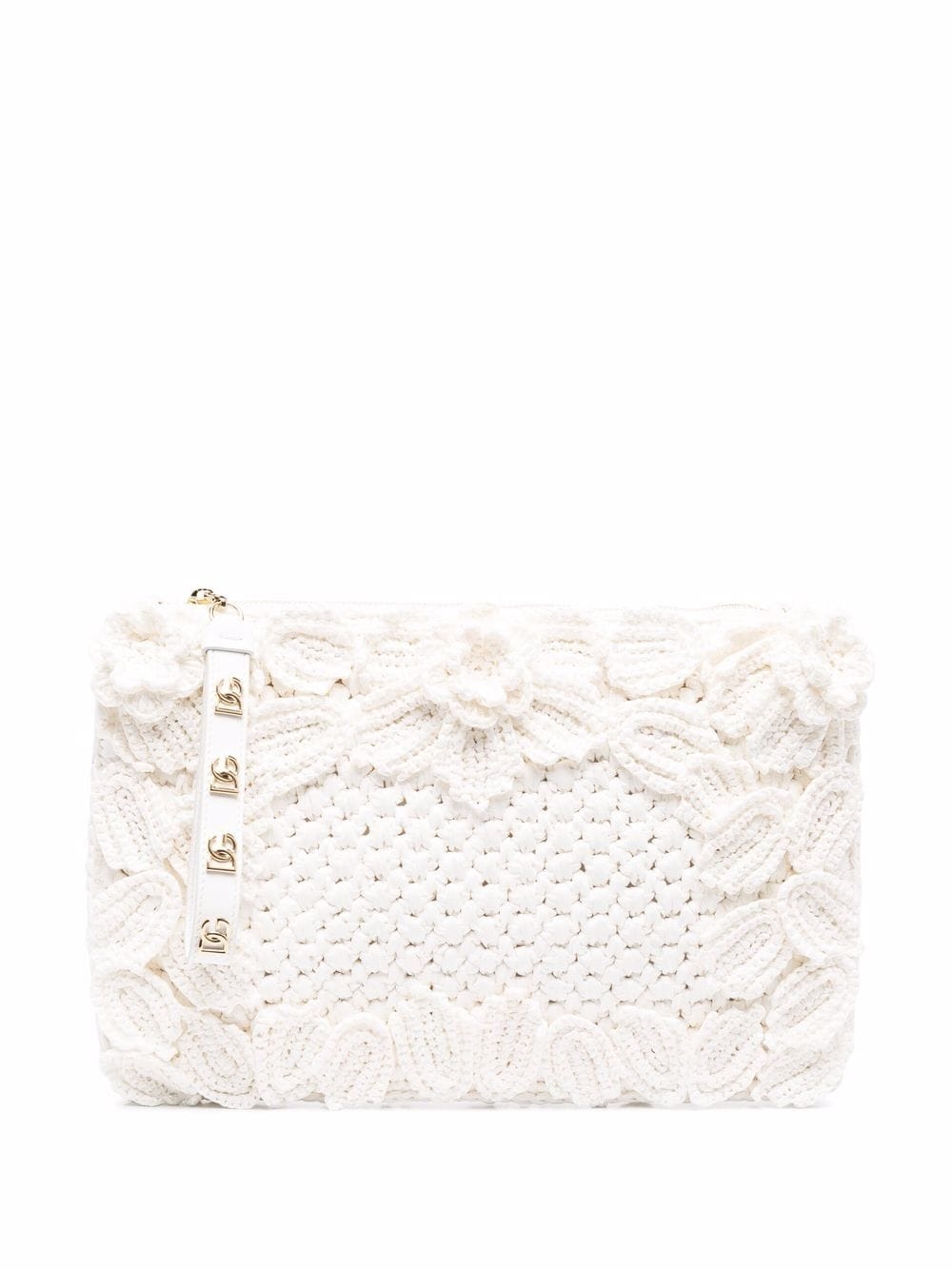 floral woven raffia clutch bag - 1