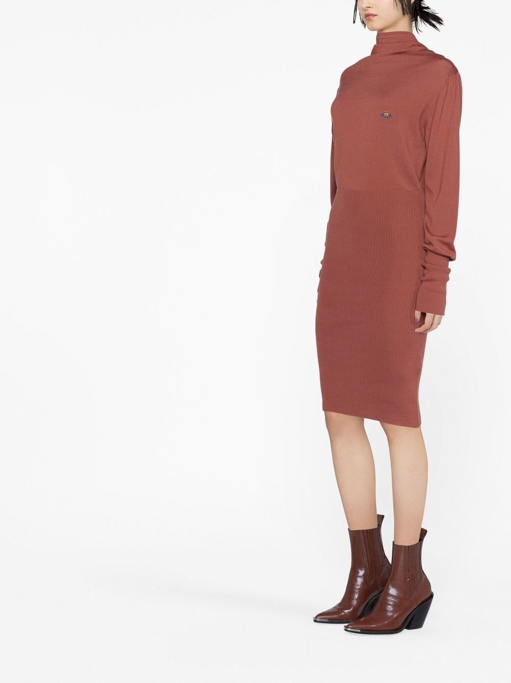 Orb-detail roll-neck sweater dress - 3