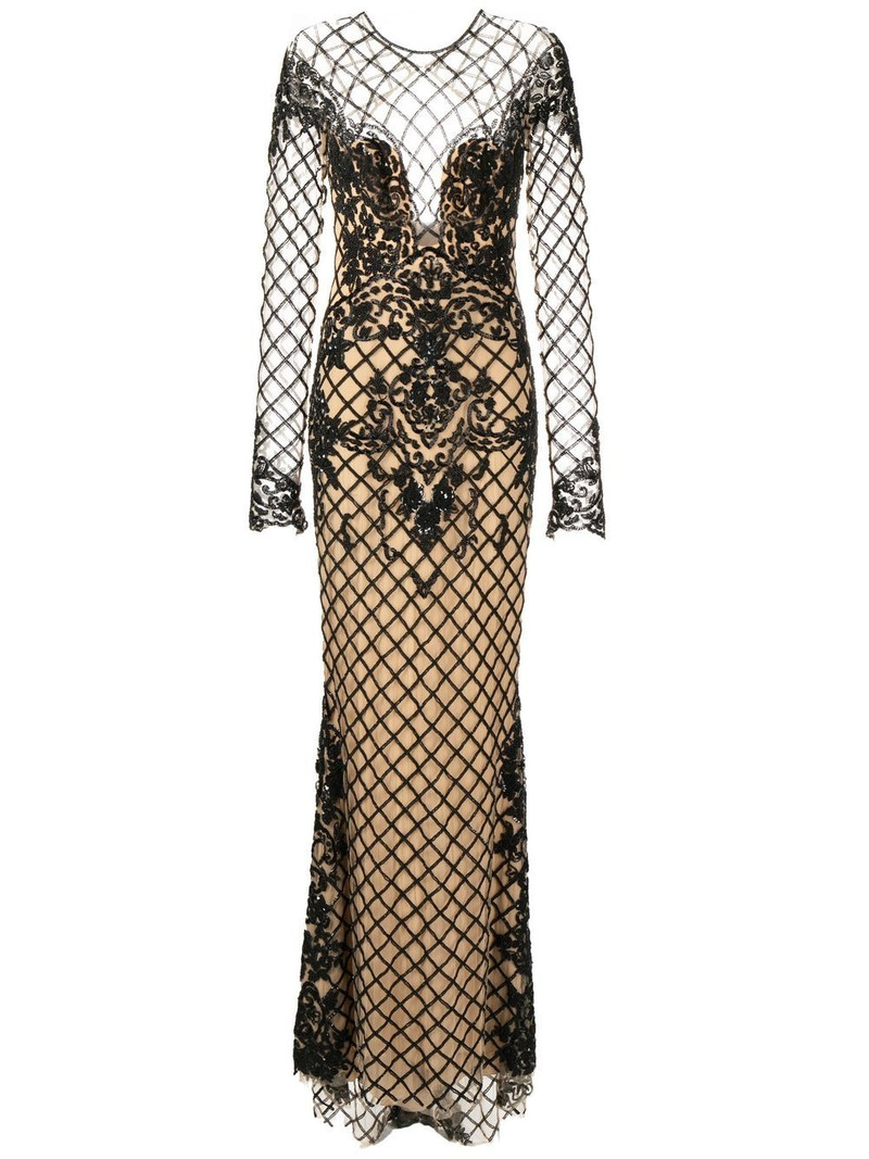 bead-detail cut-out dress 1