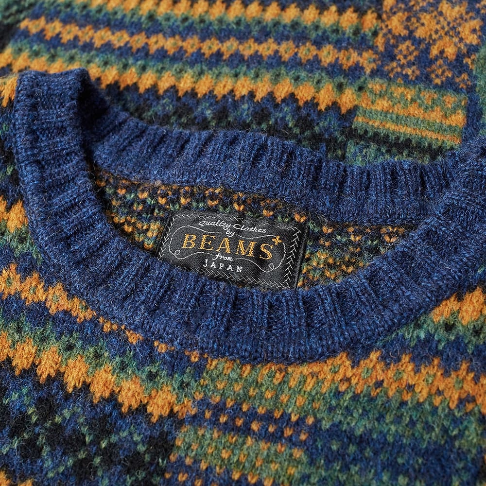 Beams Plus Jacquard Patchwork Crew Sweat - 4