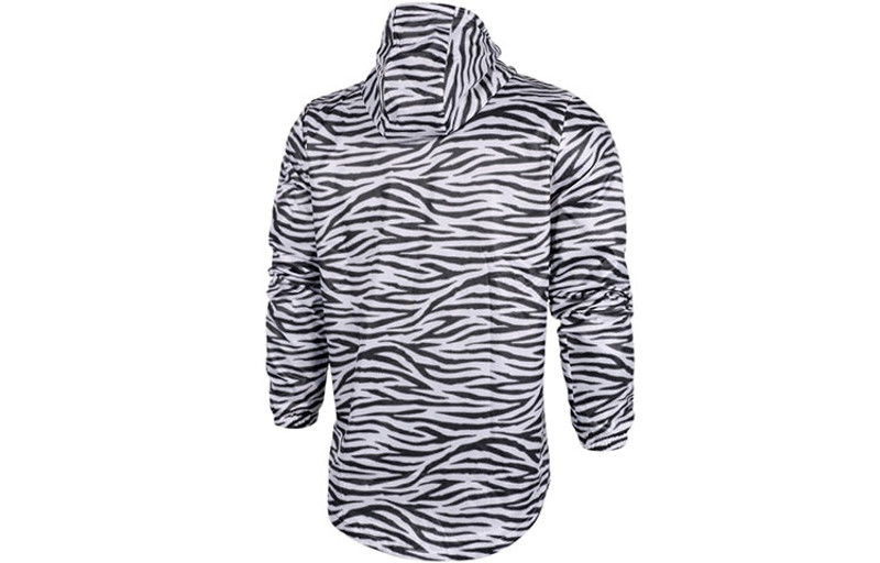 adidas adidas Juventus Zebra Woven hooded track Jacket Black White AZ5338 outlook