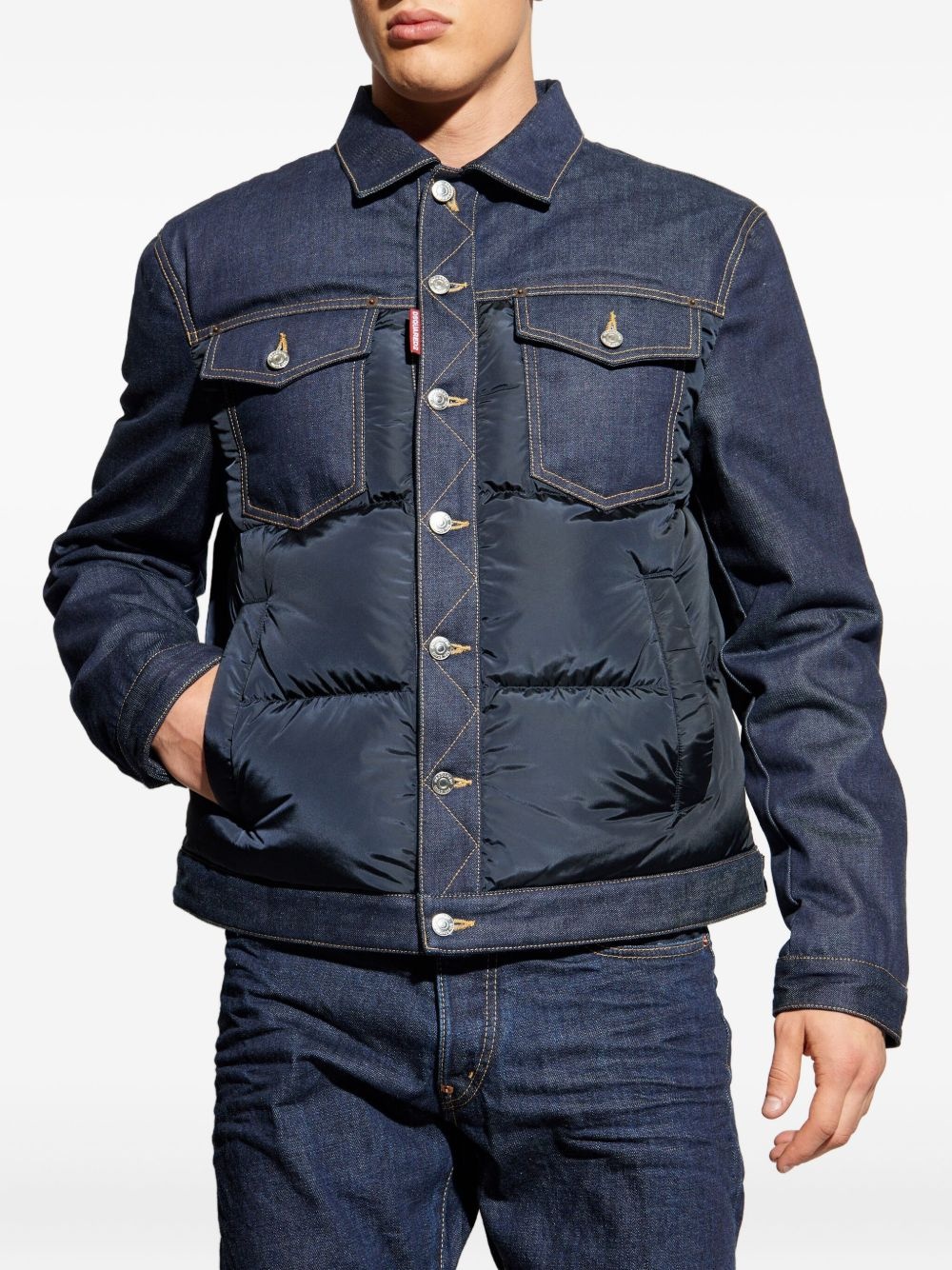 denim quilted jacket - 3