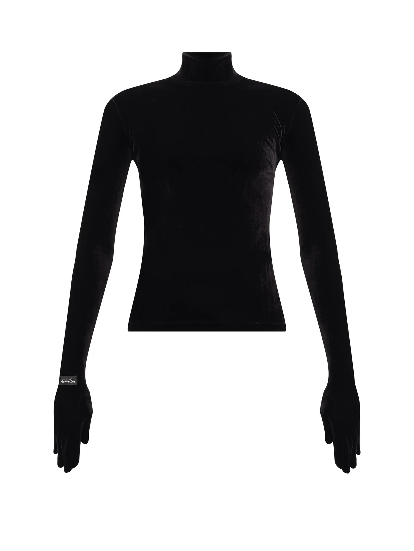 Glove high-neck velvet top - 1