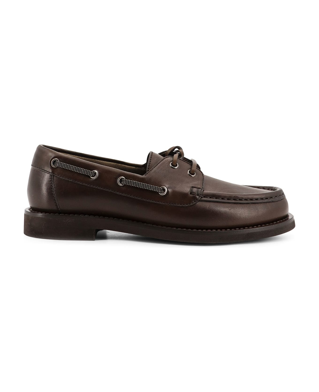 Leather Loafers With Monili Detail - 1