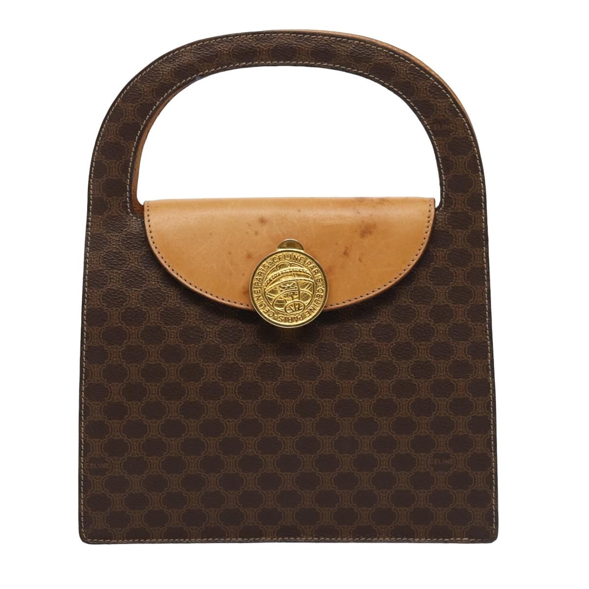 CELINE Macadam Canvas Hand Bag Pvc Leather Brown - 13