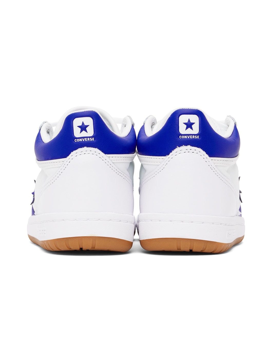 White & Blue CONS Fastbreak Pro Mid Top Sneakers - 2