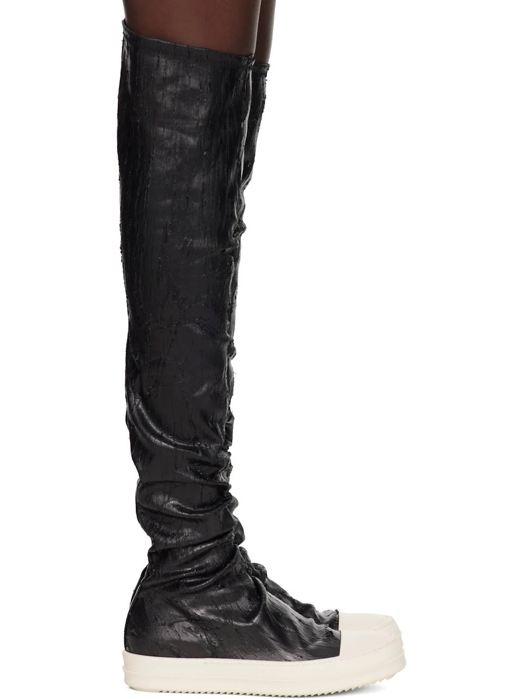 Black Tower High Sock Sneaks Tall Boots - 1