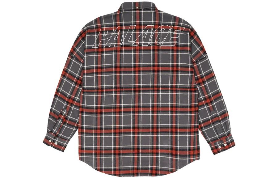 Palace FW22 Flannel Dpop Shoulder Shirt 'Red' P23SHT061 - 2