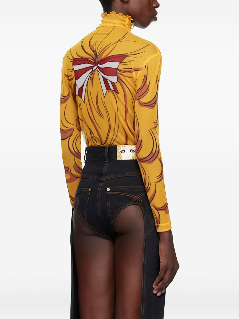 illustration-print turtleneck top - 4