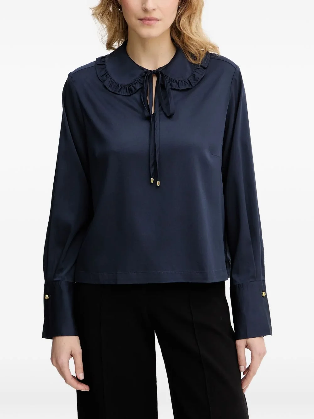 Evie ruffled tie blouse - 1