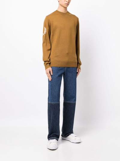 Fred Perry logo-intarsia fine-knit sweatshirt outlook