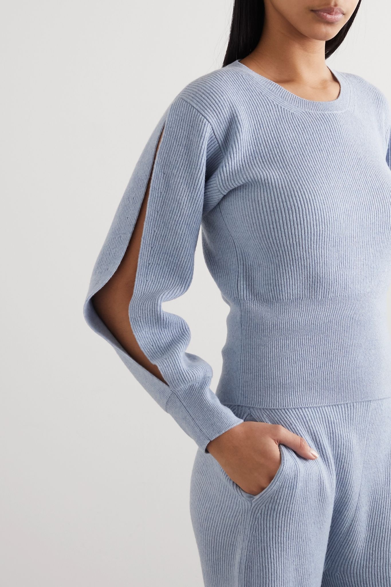 Ribbed cashmere and wool-blend sweater - 3