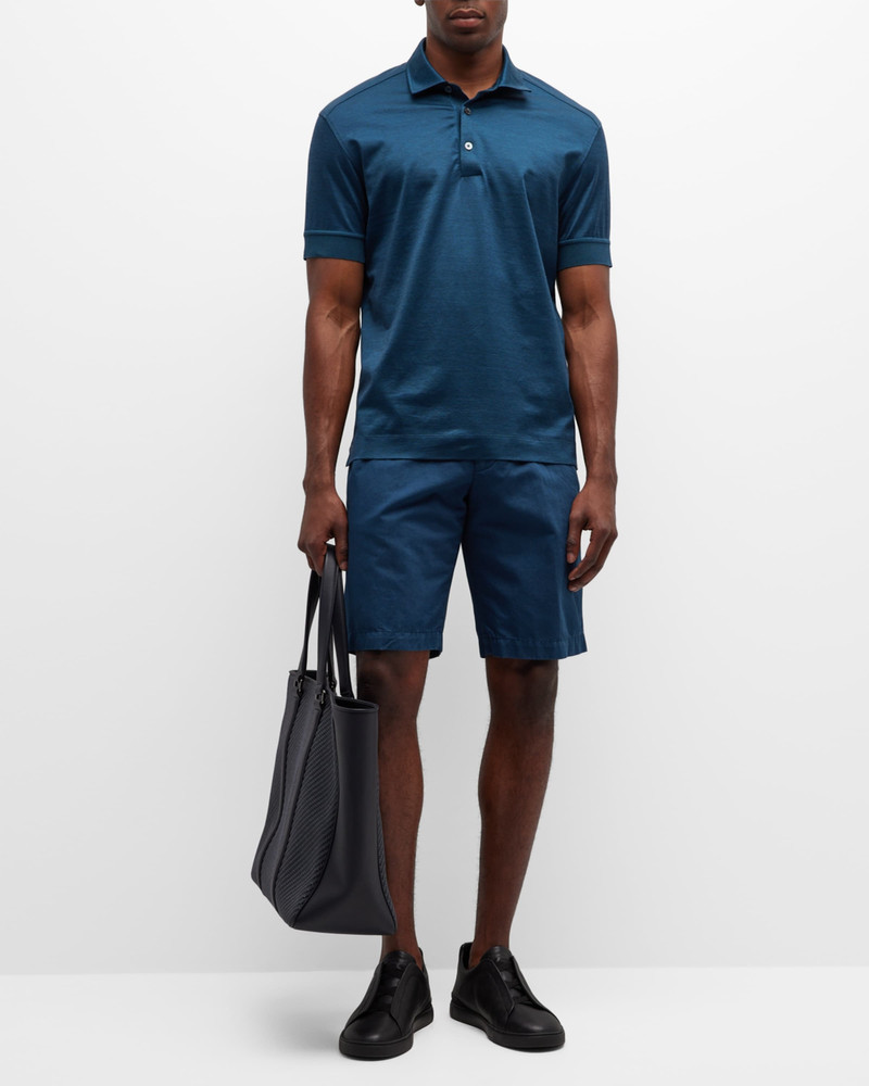 ZEGNA Men's Cotton-Linen Chino Shorts outlook