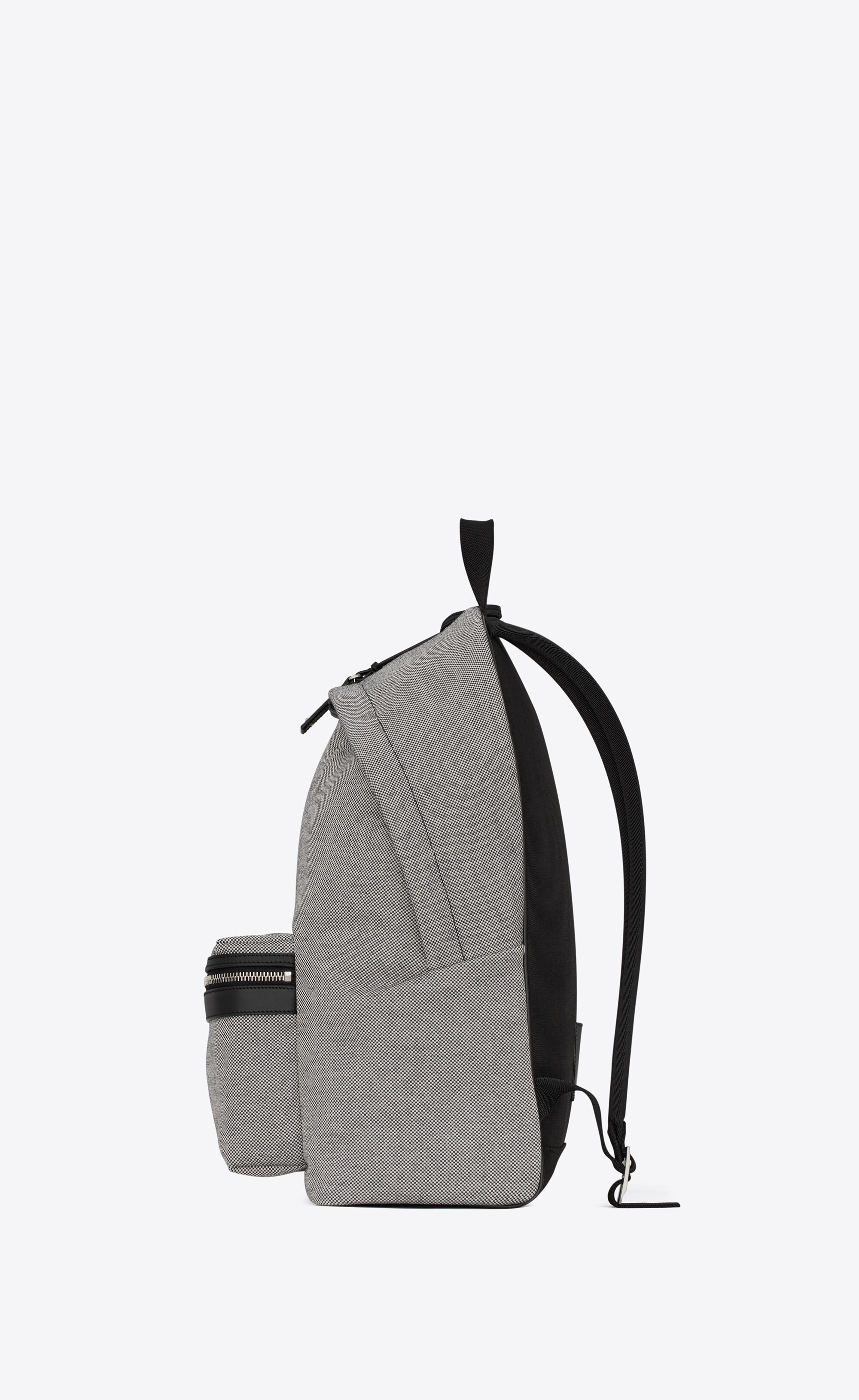 city backpack in canvas and lambskin - 3