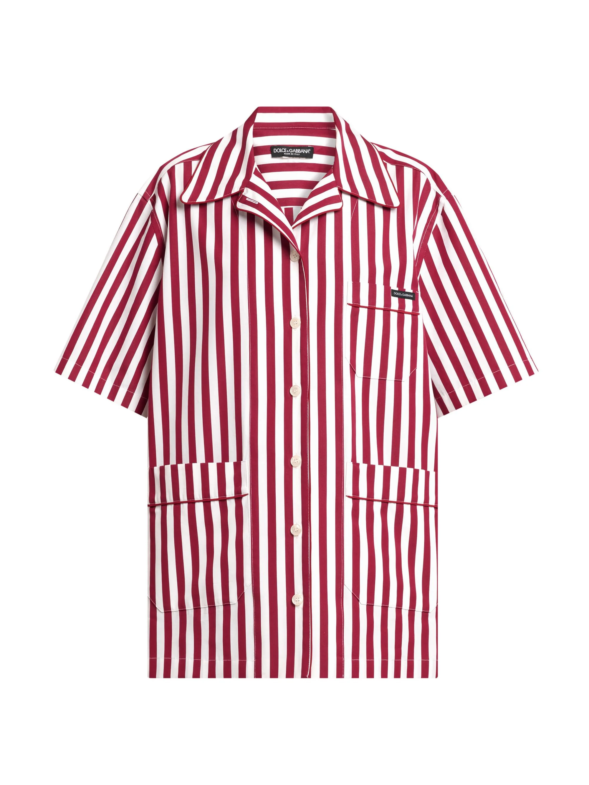 Women's Rigato Stripe Cotton-Silk Short-Sleeve Shirt - Rigato - 1
