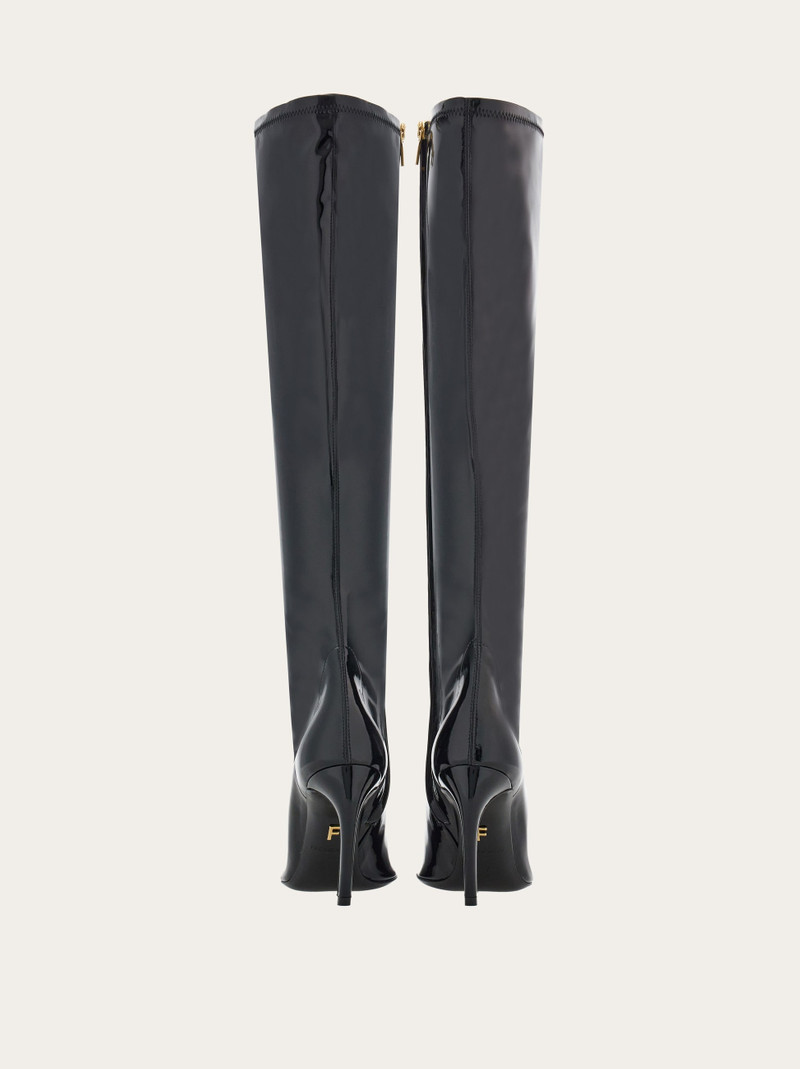 FERRAGAMO High patent stretch boot outlook