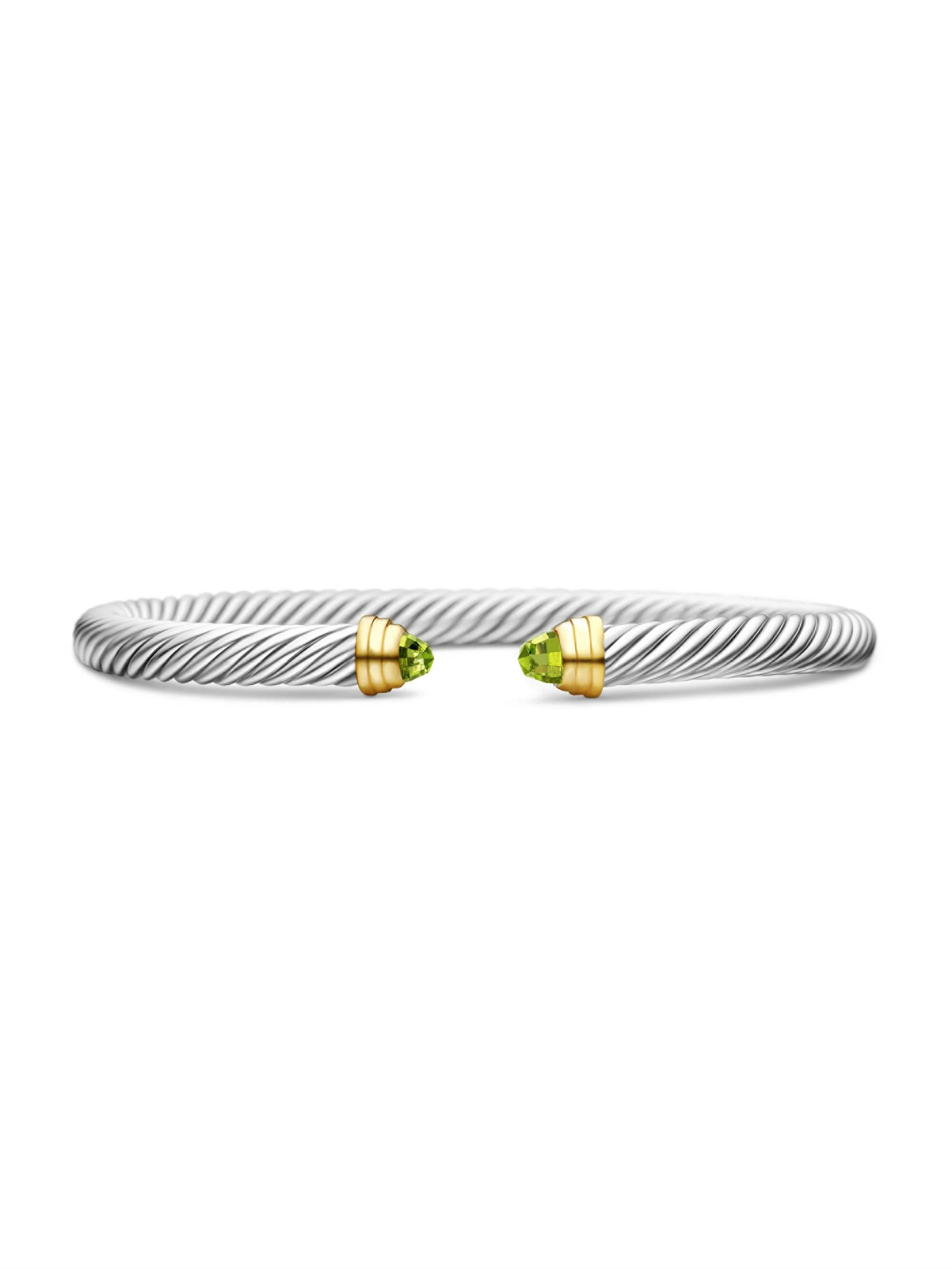 Women's Classic Cable Bracelet in Sterling Silver - Peridot - 1