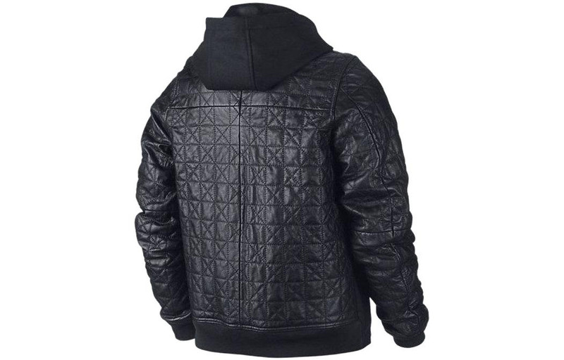 Jordan Air Jordan XI Leather Letterman Jacket 'Black' 637482-010 outlook