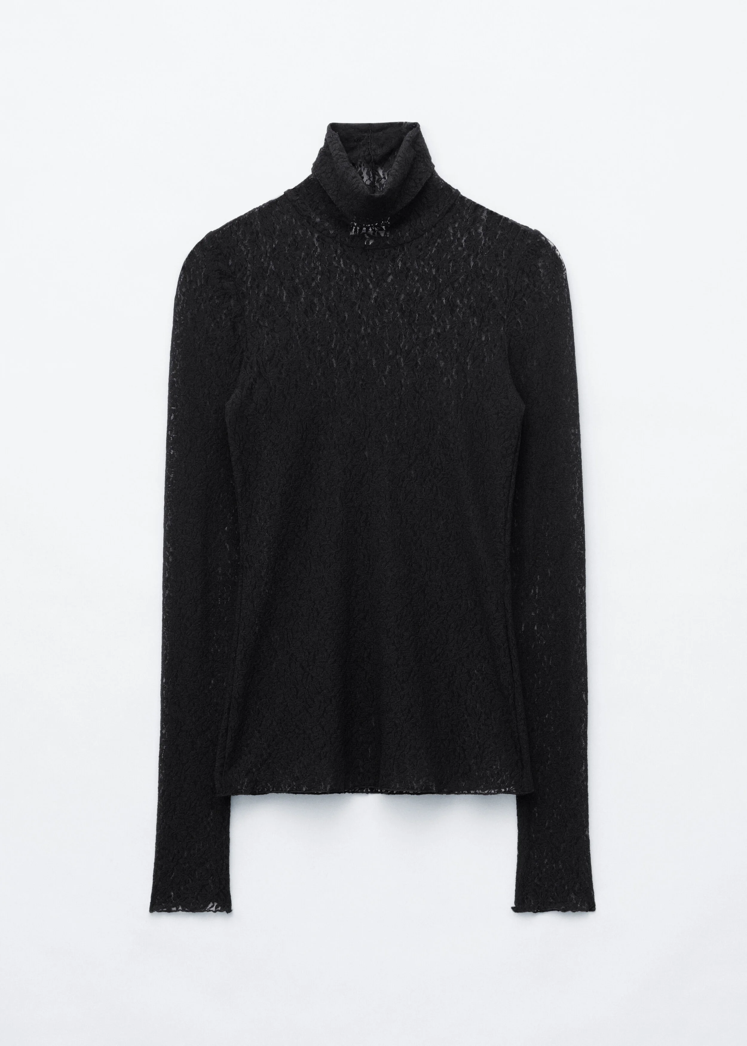 Lace Turtleneck Top - 1