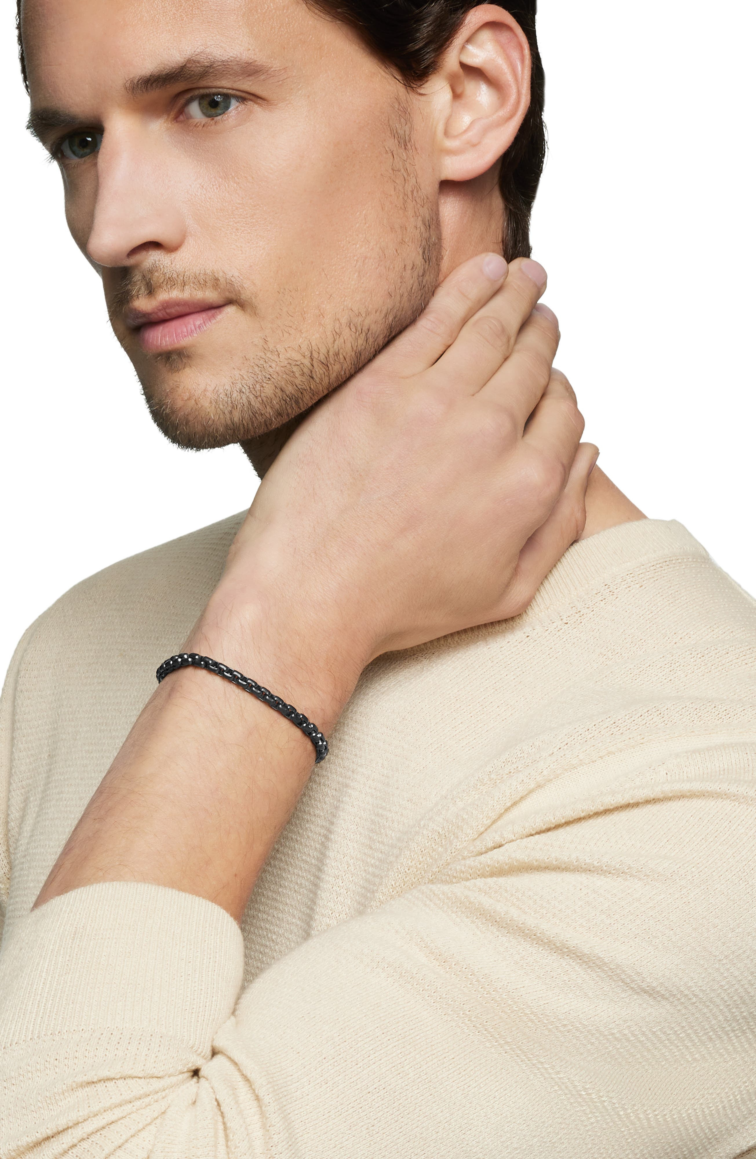 David Yurman Men's Box Chain Bracelet in Darkened Stainless Steel, 5mm at Nordstrom - 6
