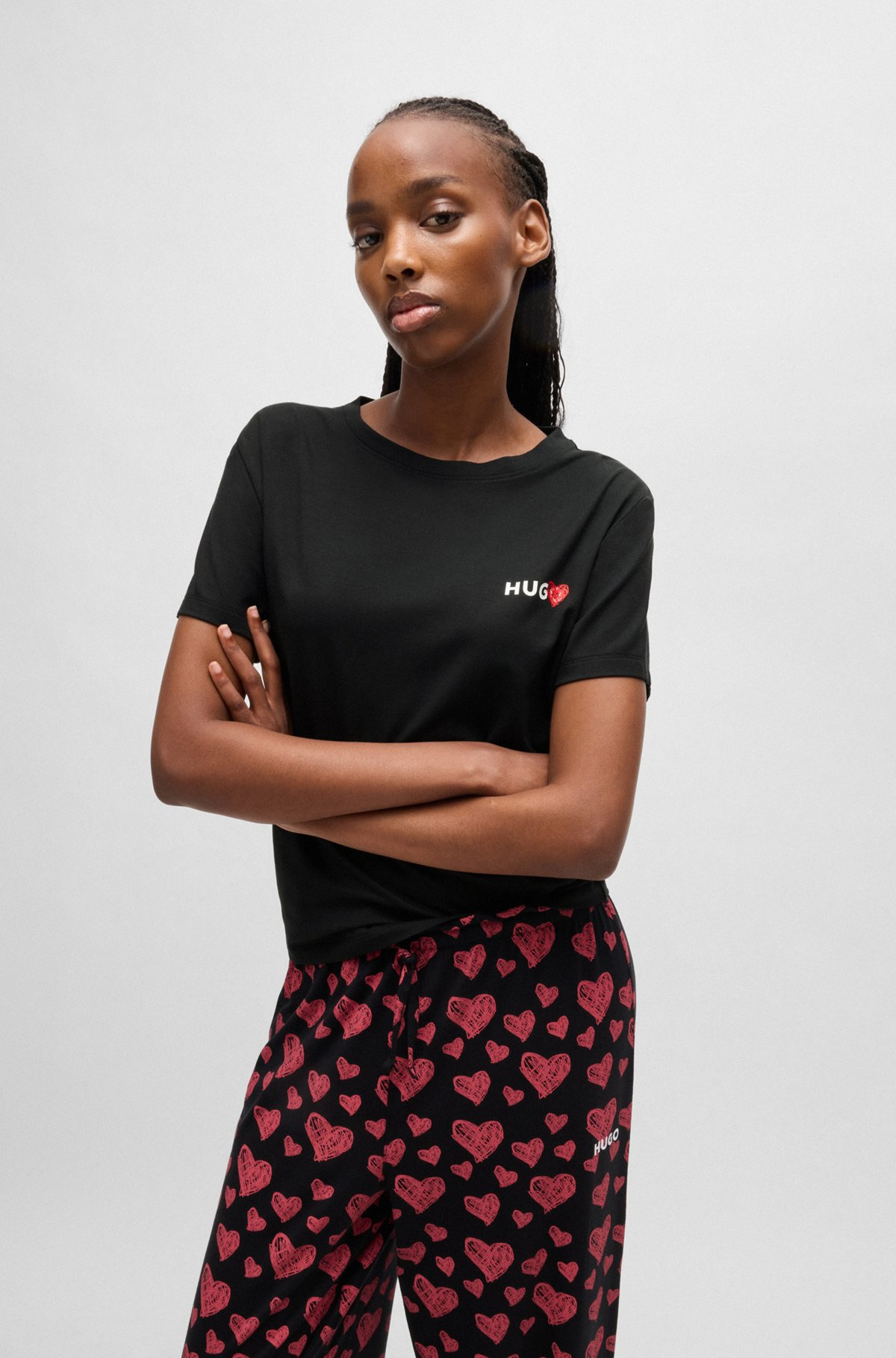 MODAL-BLEND PAJAMA T-SHIRT WITH SEASONAL LOGO PRINT - 2