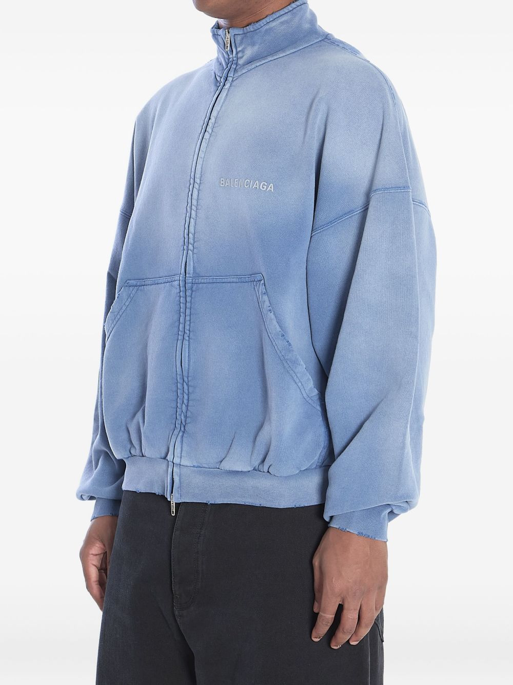 logo-embroidered zip-up jacket - 3