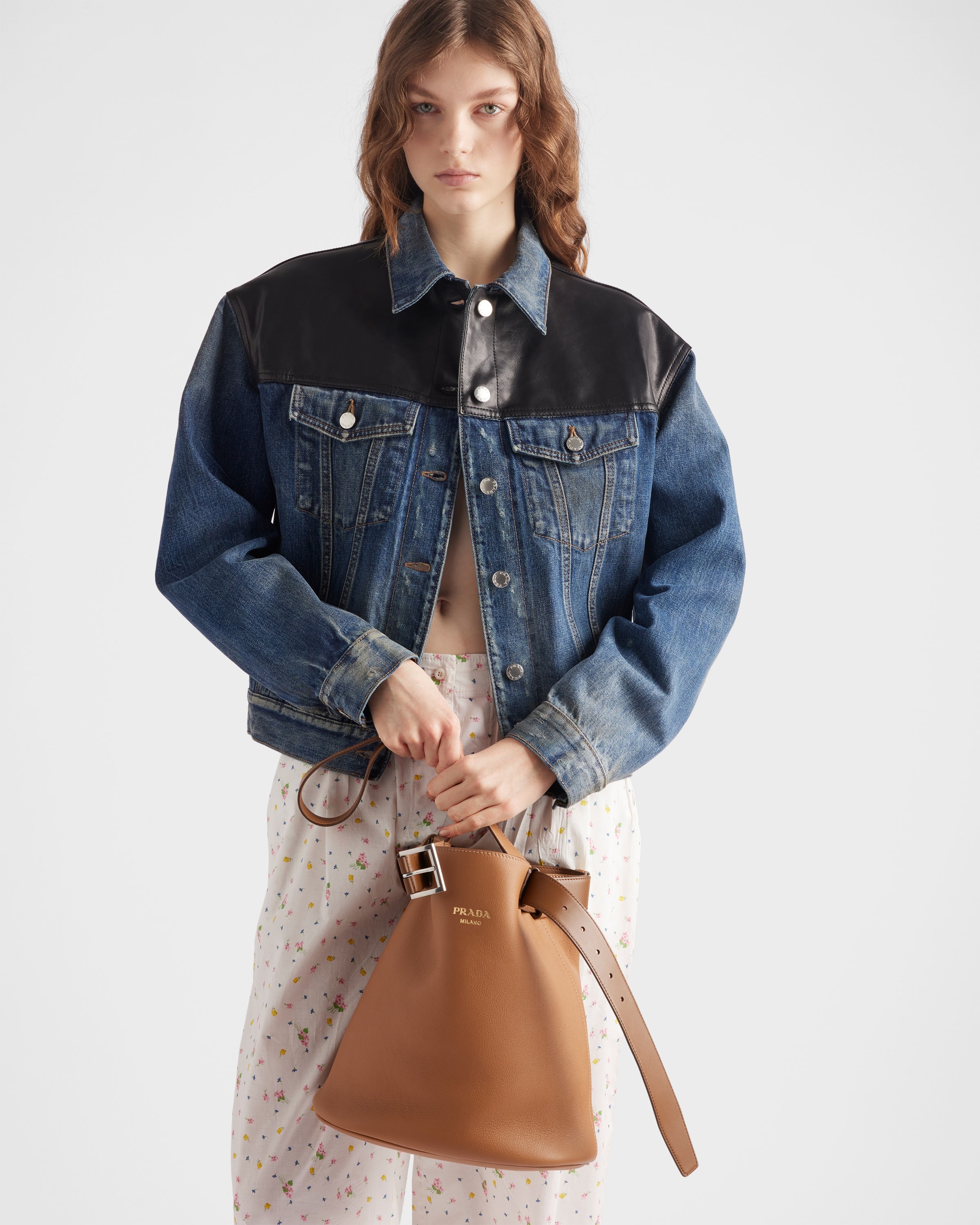 Denim and leather jacket - 3